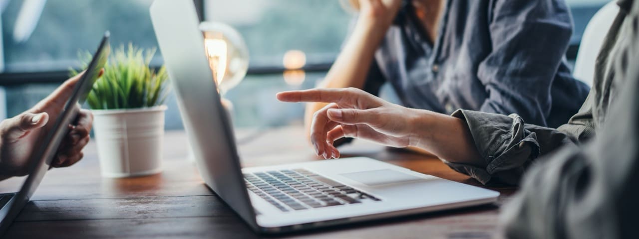 Business team collaborating in a modern office